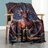 Gothic Illustrations Customize Your Name Blanket Multi-purpose Customizable Blanket Soft Warm Cozy Great for Picnics Office Chair Couch All-Season Use