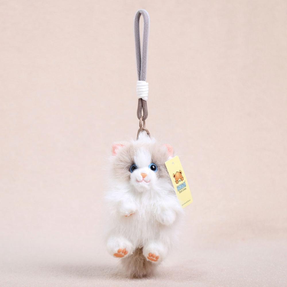 

Simulation Cat Plush Doll Pendant PP Cotton Long Hair Cat Keyring Lovely Bag Pendant Kids Style 1