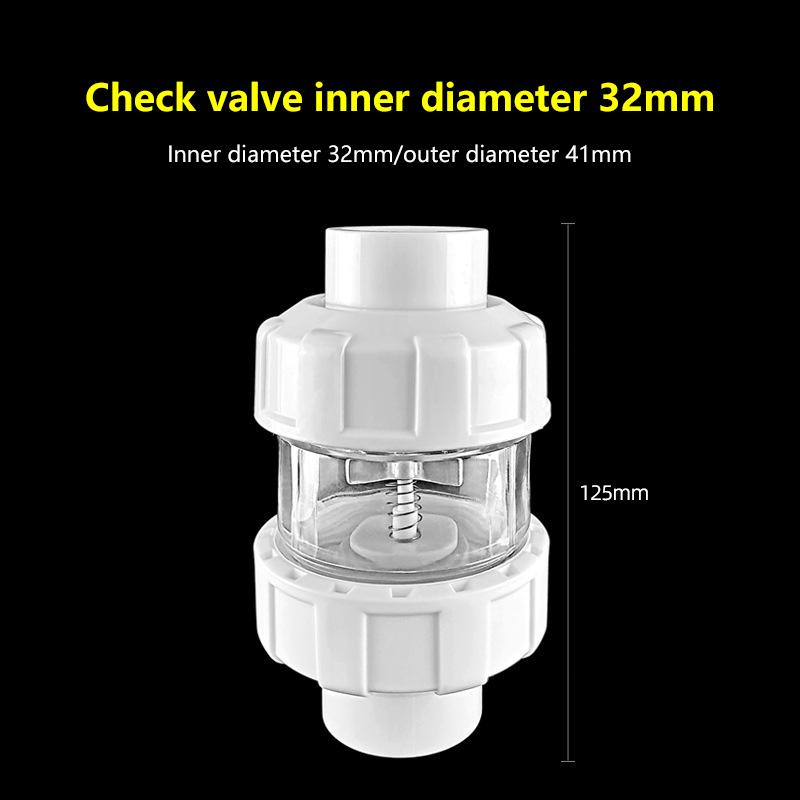 1 Pcs Aquarium Check Valves Non Return Anti-Siphon Fish Tank Lifting Check Valve 20/25/32Mm Transparent