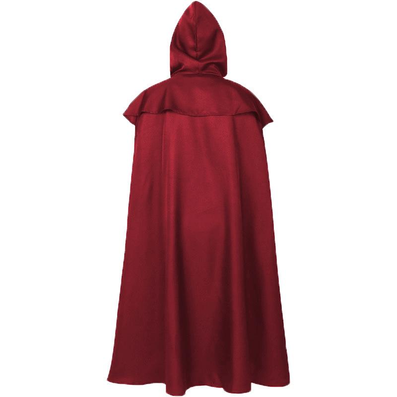 Nouveau Manteau à Capuche Long Rouge Gothique Printemps et Automne pour Hommes et Femmes, Bleu/Vert Médiéval Vintage Vêtement COS Cape Unisexe