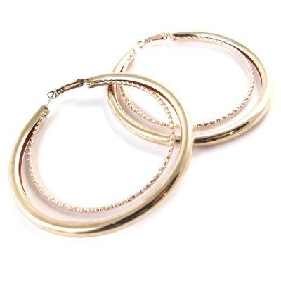 [N9342] - 'Choreografie' Creolen roségoldfarben - Ø 68 mm 6 mm