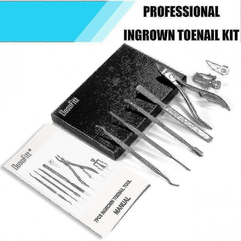 Ingrown Toenail Set 7 Pieces, Professional Nail Clipper Set For Strong/ingrown Toenails, Stainless Steel Manicure Pedicure Set Superb