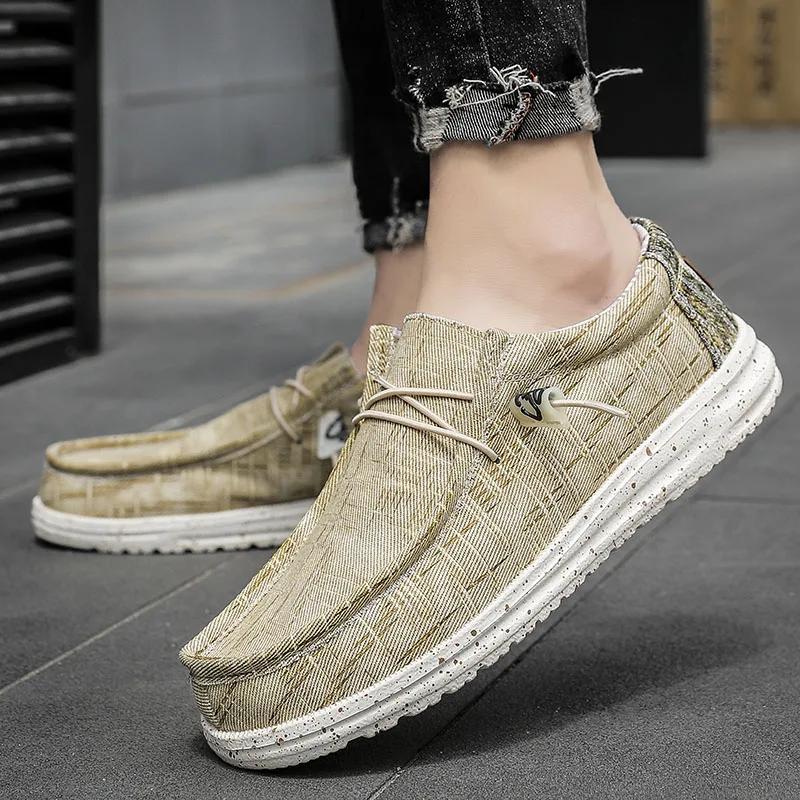 Fashion New Spring Summer Men's Vulcanized Shoes Comfortable Breathable Canvas Shoes Men's Flat Shoes Soft  Big Size 48