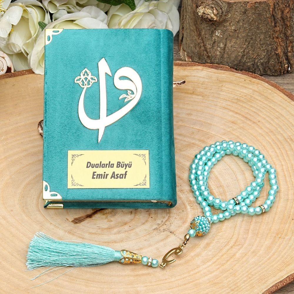 Personalisiertes Samt Koran Tasbeeh islamisches Geschenkset | Koran-Geschenkbox | Islamische Babyparty-Geschenk | Abschlussgeschenk | Muslimische Geschenke | Zuhause Geschenk