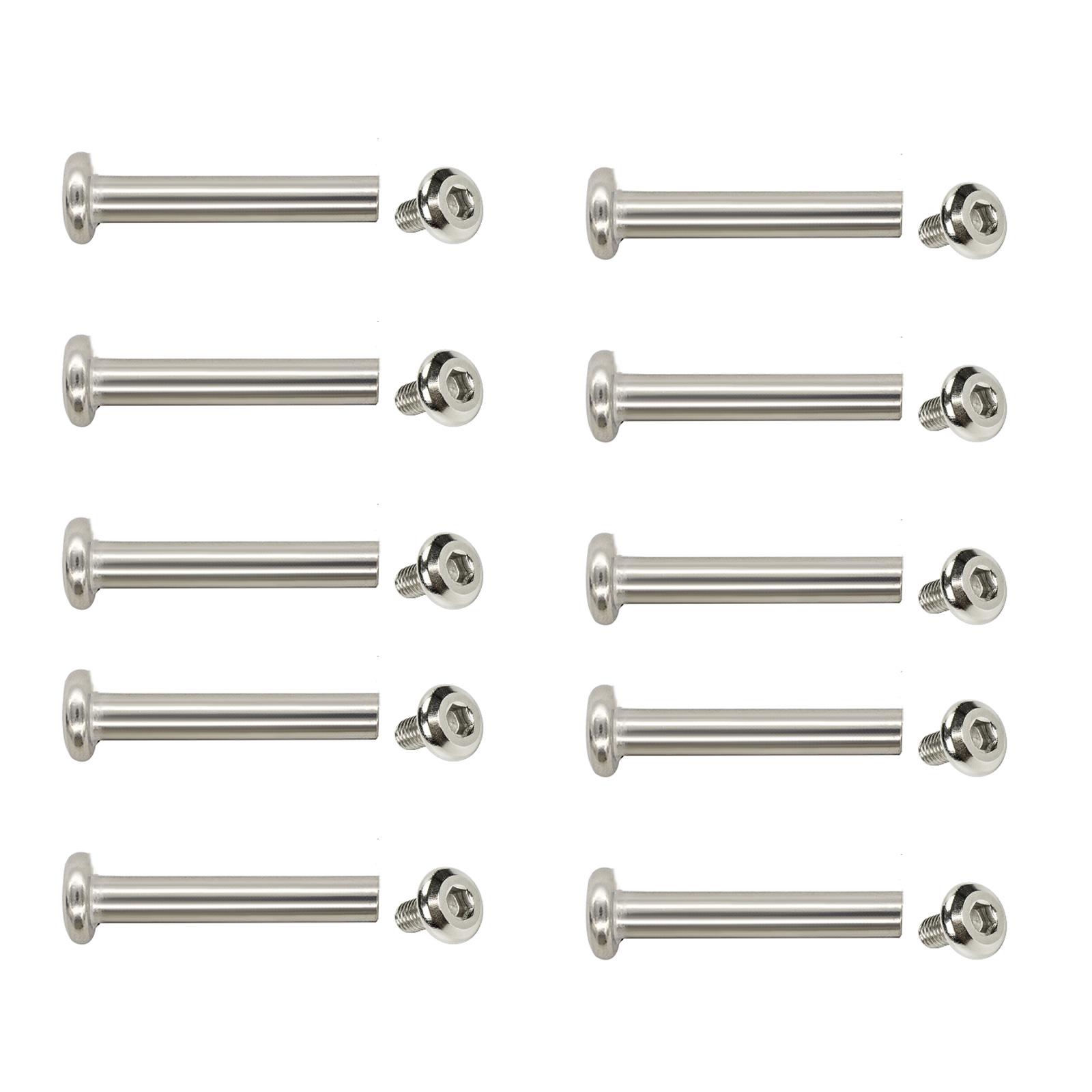 

10x заклепок для ремонта колес багажа 30/35/40/45/50 мм, внутренние шестигранные винты, гвозди, заклепки, металлические винты для ремонта колес 1