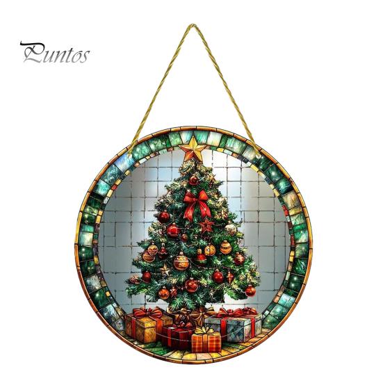 Christmas Party Hanging Supplies Tree Ornaments, Acrylic Festive Pendants with Lanyard for Seasonal Home Ornaments Holiday Decoration, Indoor