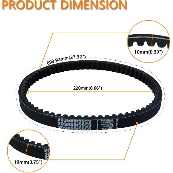 Drive Belts Compatible With 30 Series Torque Converter Go Kart Parts - Replace Manco 5959 / Comet 203589 / Murray 12-8487 Belt 3 Pack