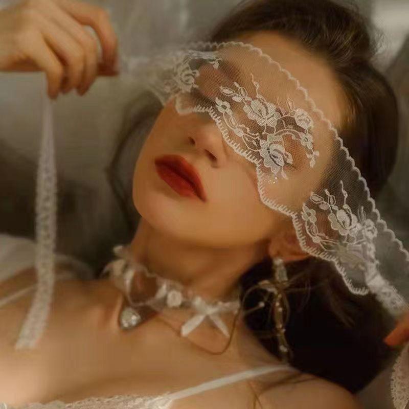 Lace Blindfold Sexy Fun Jewelry Bar Mood Abstinence Pattern Semi-Blackout Atmosphere Hollow Veil Woman