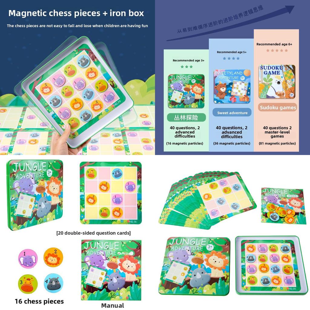Childrens Wooden Magnetic Sudoku Puzzle Toy For Logic And Brain Training