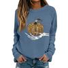 Women's Halloween Print Long Sleeve Neck Casual Top