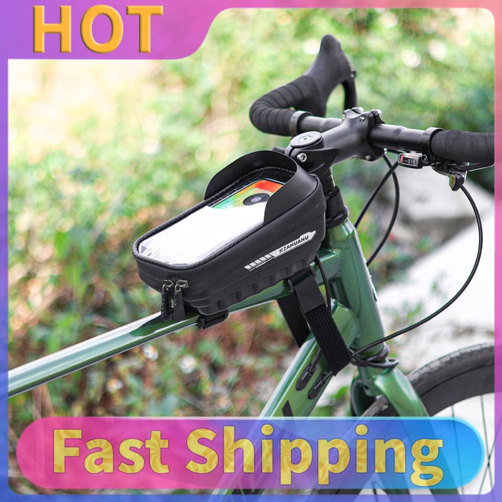 Touch Screen Bicycle Bag EVA Bicycle Front Frame Bag Bike Phone Bag Stylish Bike Front Top Tube Frame Bag PU Fit for 7 In Phones