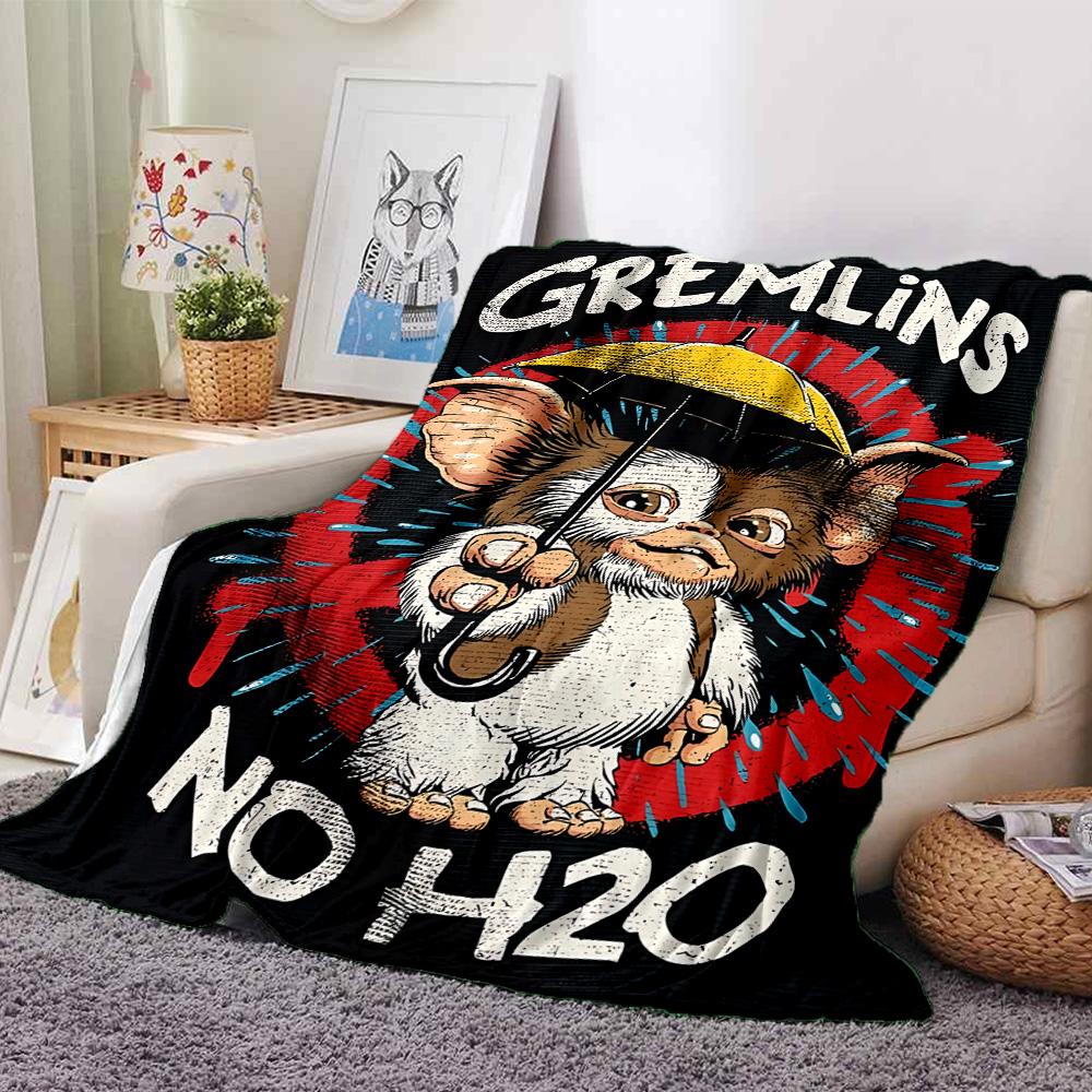 Gremlins No H2O Poster Flannel Blanket Super Soft Warm Cozy Blanket For Sofa Bed Office Travel Allseason Home Decor Gift