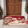 2D FLAT 1pc Retro Christmas Snowman Diatomaceous Earth Mat for Entrance Door Anti-Slip Foot Pad, Diatomaceous Earth Mat, Silent Anti-Slip Mat, Soft An