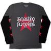 Camiseta de manga larga para hombre con logo de estrella de Smashing Pumpkins, talla extragrande, gris carbón y negro