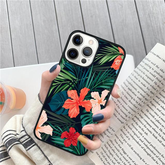 Tropical Paradise Hawaiian Flower Cover For iPhone 17 Air 15 16 14 13 12 Pro Max 11 Pro Max Plus Phone Case Coque