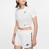 Nike Swoosh Contrast Logo Slim Fit Short Sleeve T-Shirt Women Tops White CU1529-100