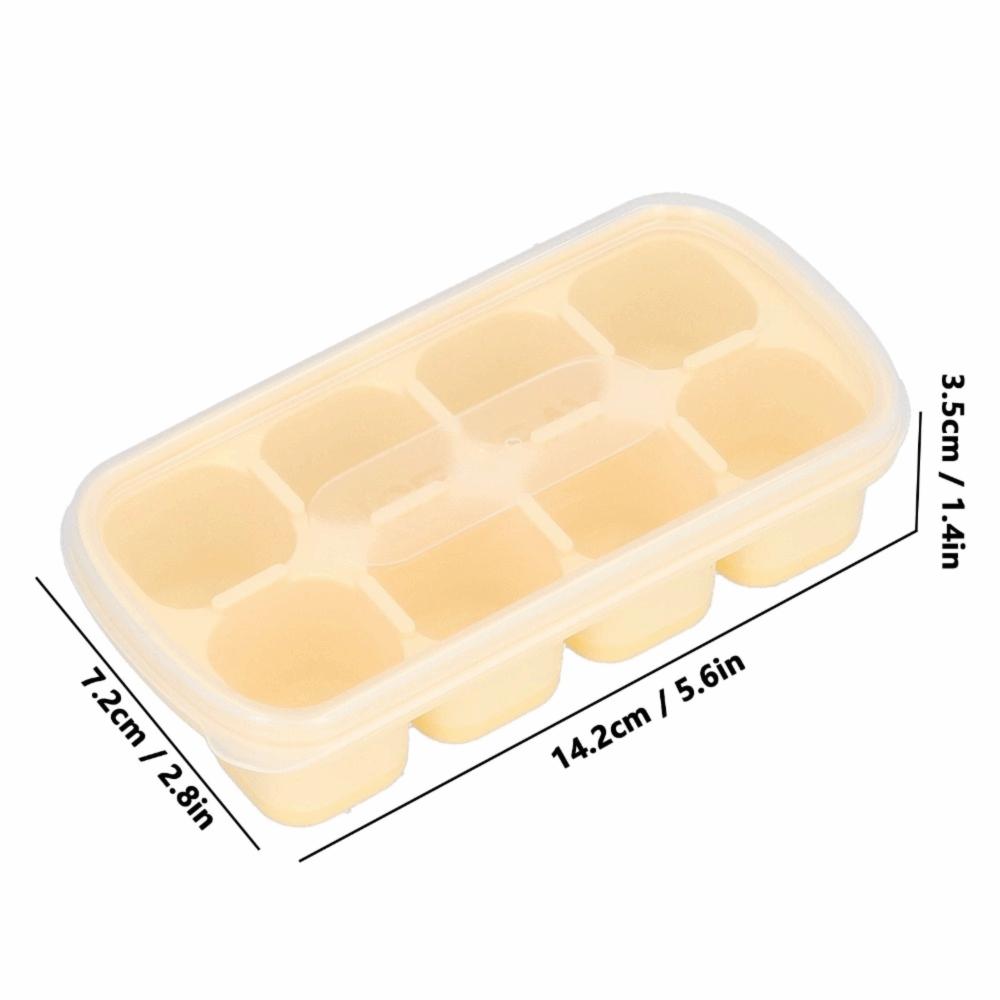 With Lid Ice Cube Mold 8 Grid Large Ice Cube Tray Reusable Ice Cube Tray Freezer Use
