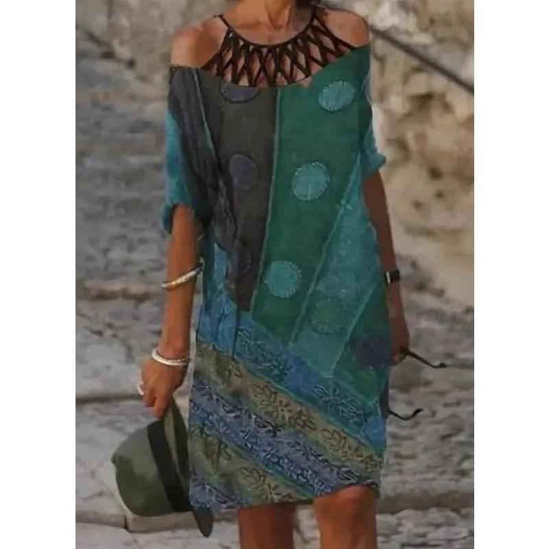 QICED Fashion Summer Spring 1/2 Sleeves Casual Dresses