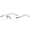 Minimalist Metal Square Eyeglasses With Blue Light Blocking For Adults