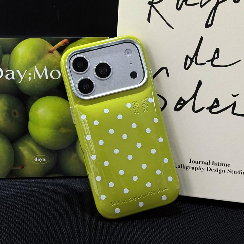 Candy Color PU Leather Puffer Polka Dots Phone Case For 16 17 Pro Max 17Pro 16Pro Shockproof Hard Protection Back Cover