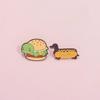 Colorful Hamburger And Hot Dog Brooch Pin Craft from Sturdy Zinc Alloy Materials Accessory for Long Time Use Styles