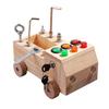 Wooden Montessori Busy Board Sensory Toys Switch Control Box LED Light Tool Cart Screw Game Early Learning Toy for 2-4 Years Old