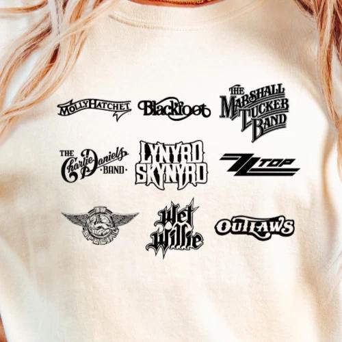 Southern Rock Band Logo collage T-shirt | Classic Rock Tee, Music Lovers Shirt 2XL