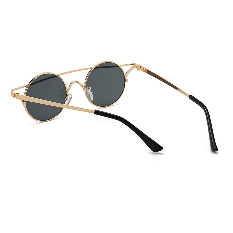 Small Round Frame Sunglasses Personalized Street Shot Sunglasses Women's Metal Hollow Glasses 1211
