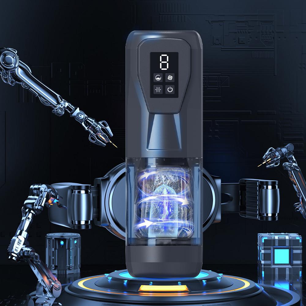 Automatic Telescopic Rotation Double Vibrating Male Masturbator Explosive Pleasure Penis Training Pocket Pussy Sex Toy For Men