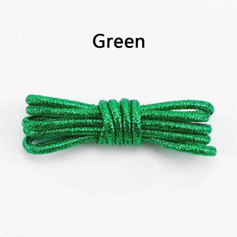 Round Glitter Shoelaces of Sneaker Trendy Bright White Colorful Lurex Shoelaces White Casual Sports Leather Running Shoes Laces