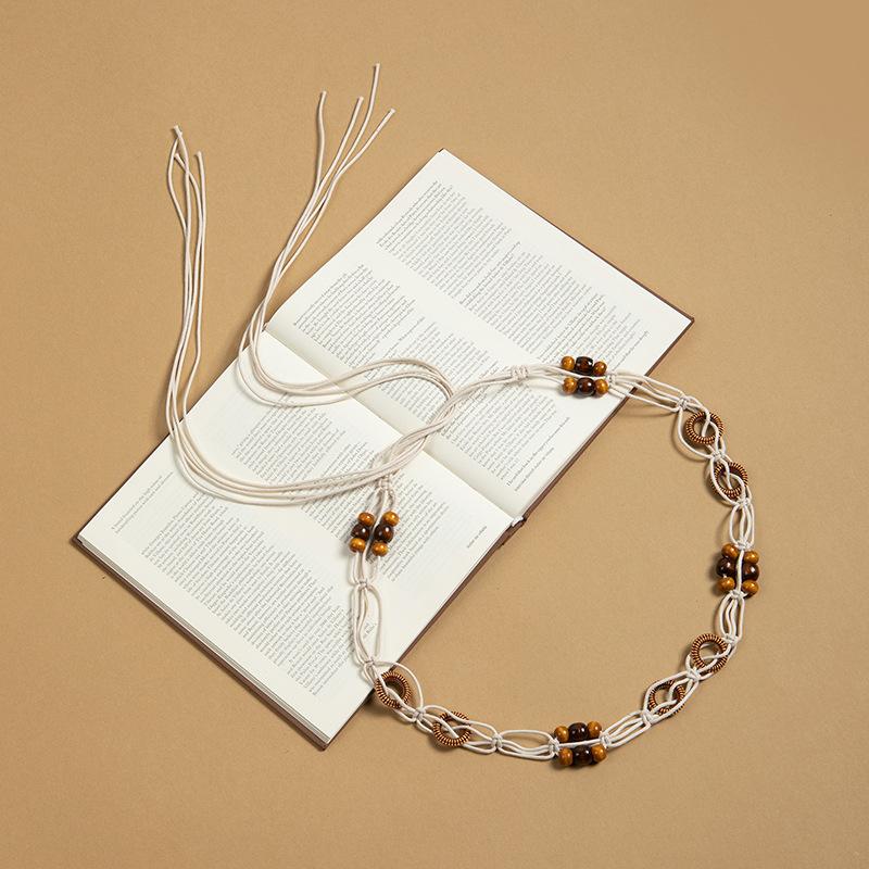 Bohemian retro style fringed waist chain women's exquisite hand-woven waist rope with skirt spring and summer ethnic style belt