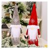 Festive Christmas Wine Bottle Covers Featuring Charming No-face Old Man Design In Red And Gray
