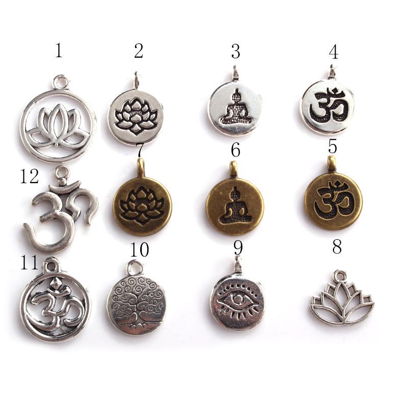 European & American Style Watermelon Rind Bracelet with 108 Buddhist Beads and Lotus Tree of Life Pendant