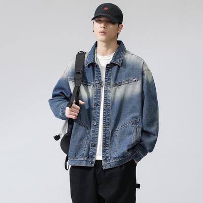 Kurtka Amerykańska Retro Prana Kurtka Jeansowa Męska Modna Jeansowa