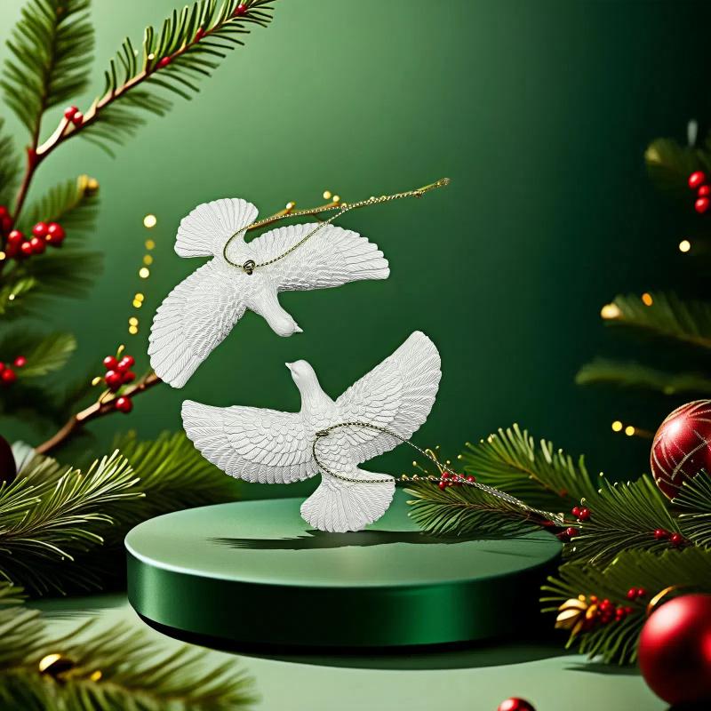 1Pc Friendship Doves Resin Christmas Ornament Doves Christmas Tree Ornament Best Gift
