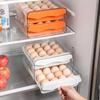 Automatic Scrolling Egg Rack Refrigerator Eggs Storage Box Holder Kitchen Double-Layer Egg Holder Drawer-Type Eggs Box