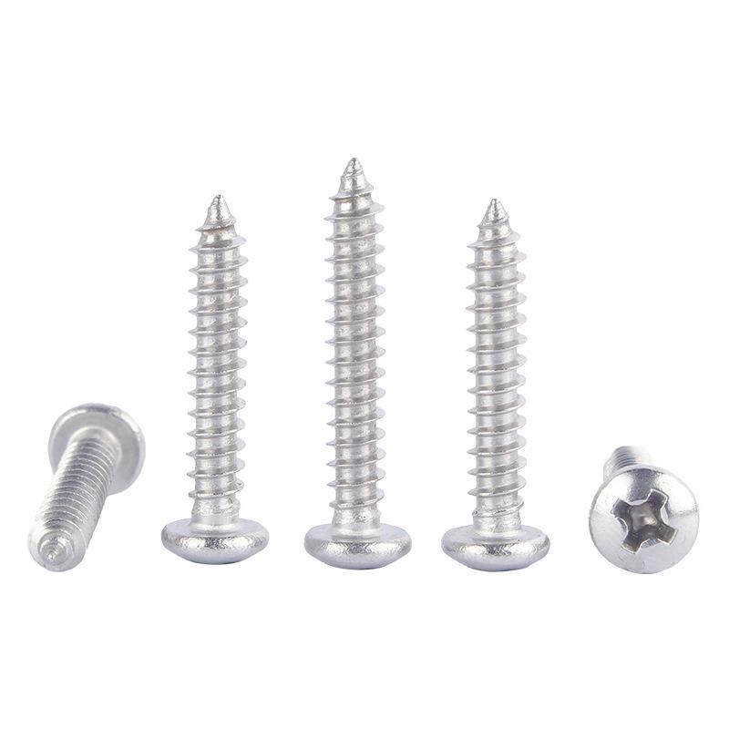 304 Stainless Steel Phillips Round Head Self-Tapping Screws M2-M6