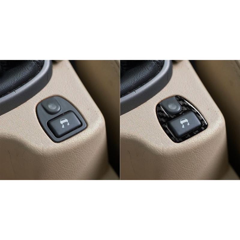 Real Carbon Fiber Car Accessories Parking Gear Button Decorative Trim Cover Soft Sticker For Jaguar X-TYPE X400 2001-2009