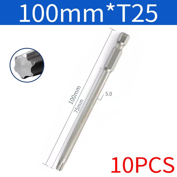 8/10 buc 1/4" 100 mm magnetic Torx șurubelniță electrică biți set șurubelniță Torx de înaltă calitate T8-T40