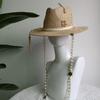 Chain Punk Straw Hat 2023 New Sun Hat Gold Chain Accessories Jazz Hip Hop Summer Hat Punk Style Beach Hat Church Hat