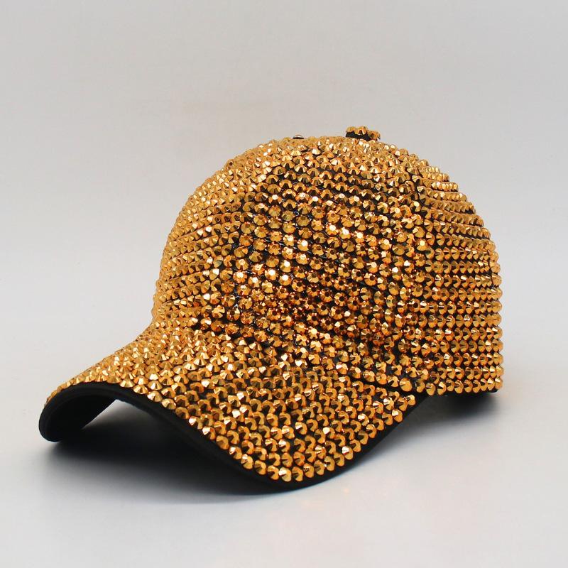 Outdoor Trendy Rhinestone Hip-Hop Performance Peaked Cap Spring And Summer Full Diamond Point Diamond Set Baseball Cap