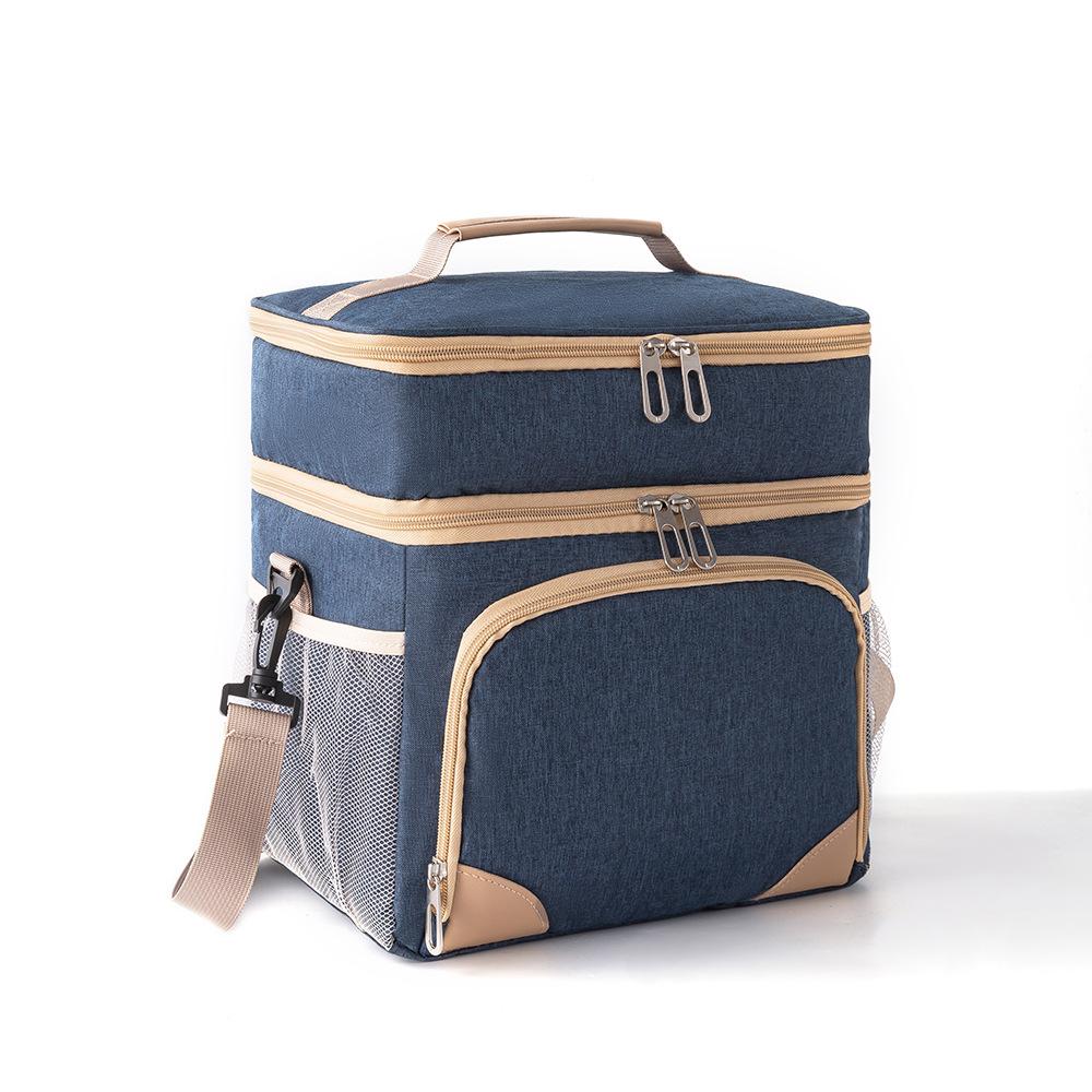 

Новая утолщенная термосумка для улицы, через плечо, для пикника, термопакет, водонепроницаемая, двухслойная, офисная сумка для ланча синий