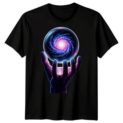 Hand Galaxy Space Herr T-shirt Kosmisk Orb Design