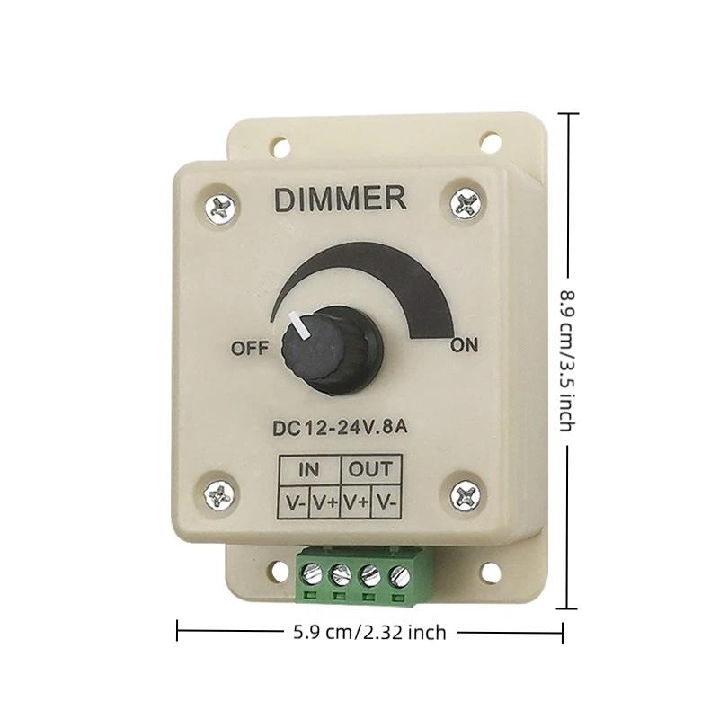 8A Adjustable Single Color Knob Dimmer Dc 12V 24V Led Rotary Wall Dimmer Switch Lamp Bulb Strip Driver Led Controller Dimmers