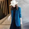 Blazer Azul Feminino de Corte Justo