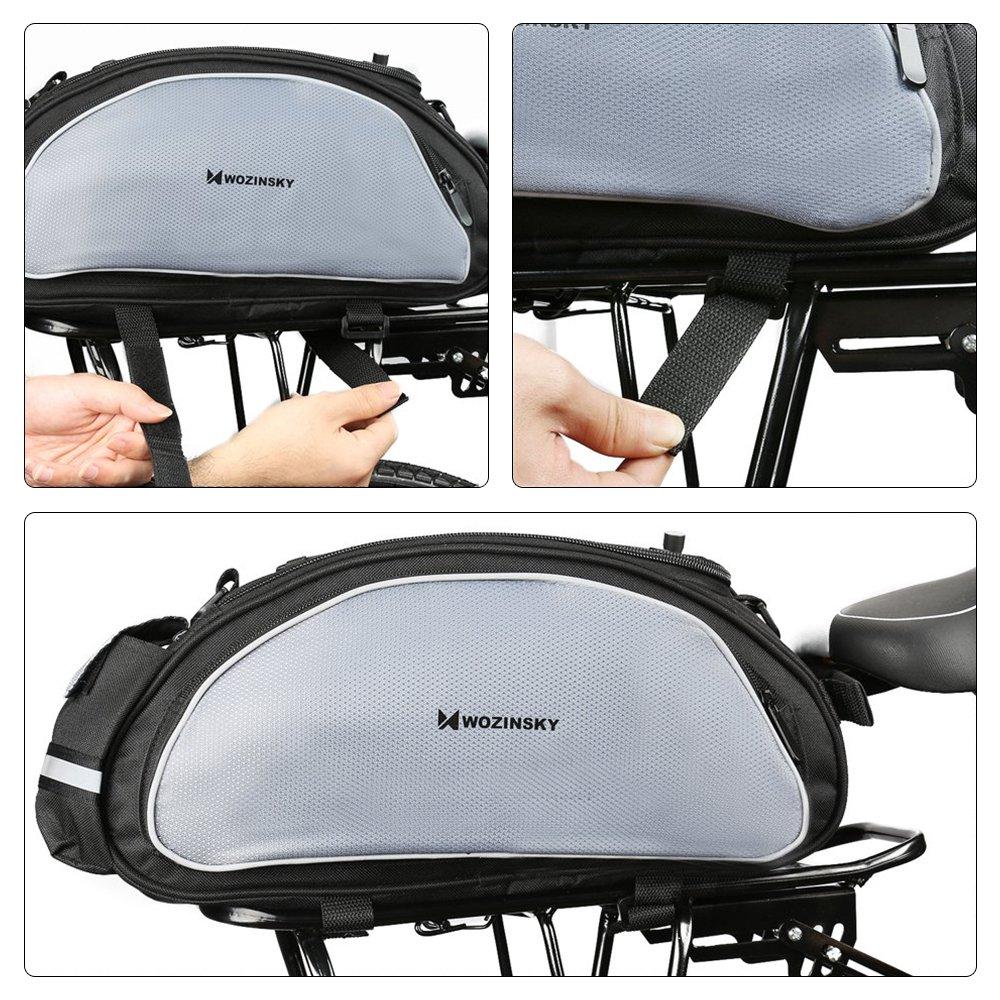 Bicycle trunk bag with shoulder strap 13l black