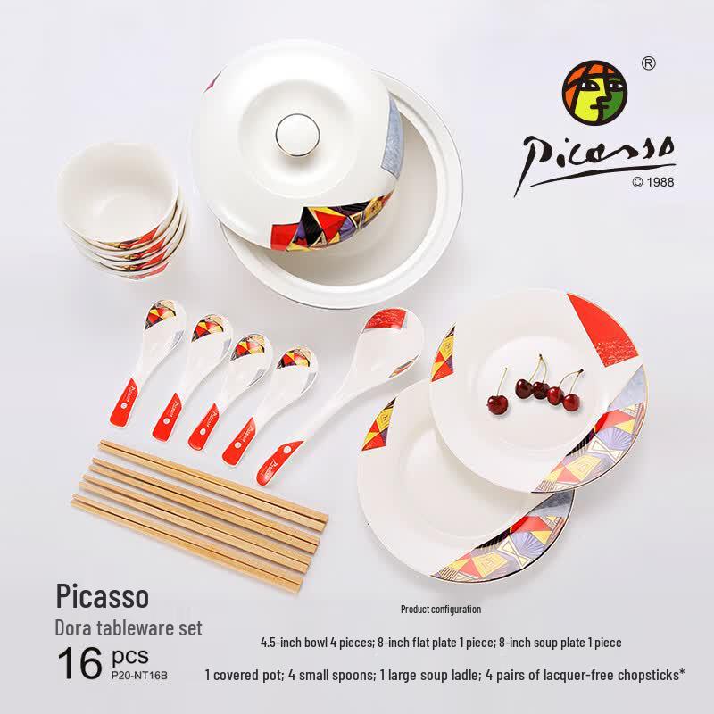 Picasso & Dora Ceramic Dinnerware Set, 16-Piece