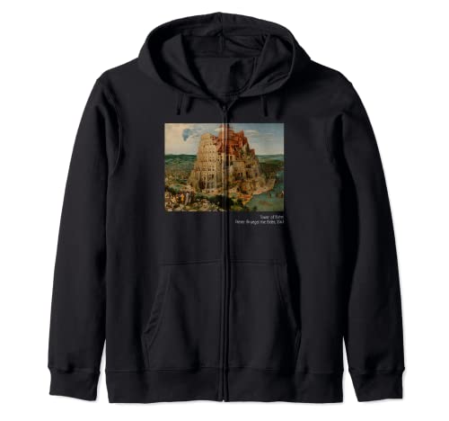 Tower of Babel  Painting Art T-Shirt Zip Hoodie