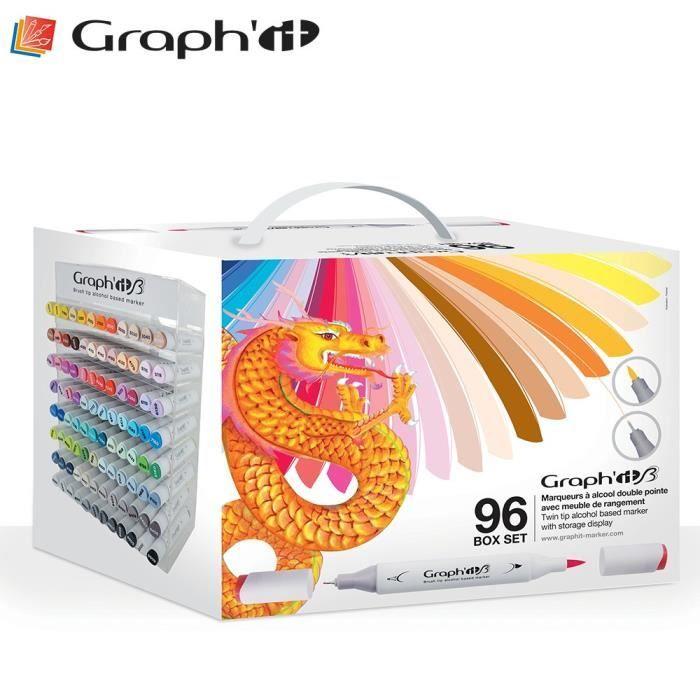 Box of 96 GRAPH'IT Brush & Alcohol Markers; Extra Fine