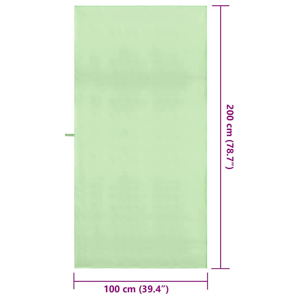 Sports Towels 2 pcs Green 200 x 100 cm Polyester and Polyamide